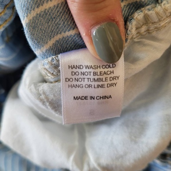 Stella‎ Laguna Beach Sz S Blue & White Striped High Rise Straight Leg Jeans - Picture 6 of 10